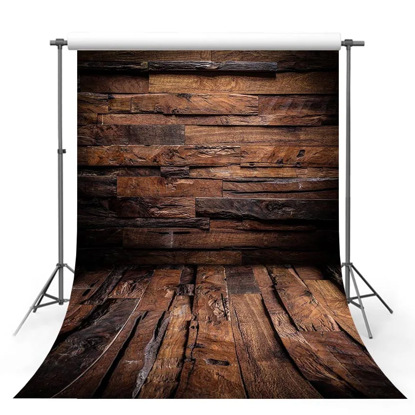 Thin Vinyl Wood Floor Backdrop Brown Blue Yellow and White Wooden Wall Photography Background Photo Studio Props