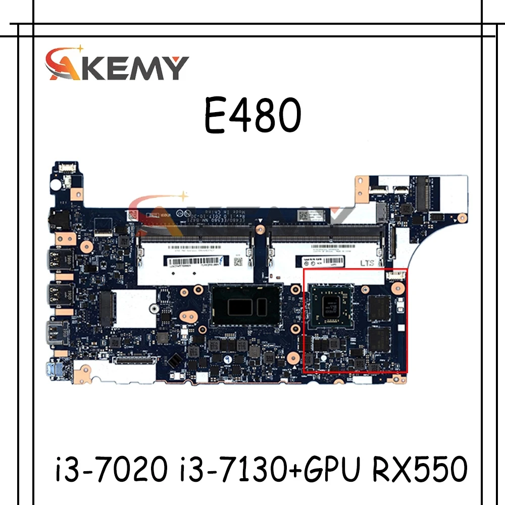 

Для Lenovo Thinkpad E480 E580 R480 ноутбук материнская плата EE480 EE580 NM-B421 процессор i3-7020 i3-7130 + GPU RX550 100% тест FRU 01LW188
