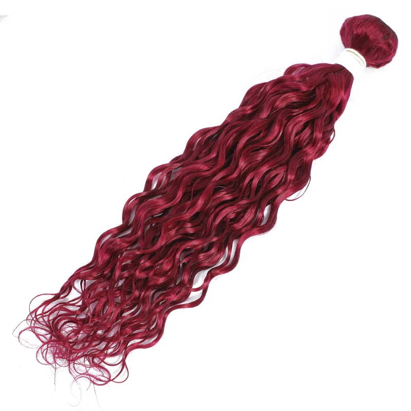 

99J/Burgundy Red Bundles GOODHAIR Brazilian Water Wave Human Hair Bundles Non-Remy Human Hair Weave Extension 3/4PCS Bundles