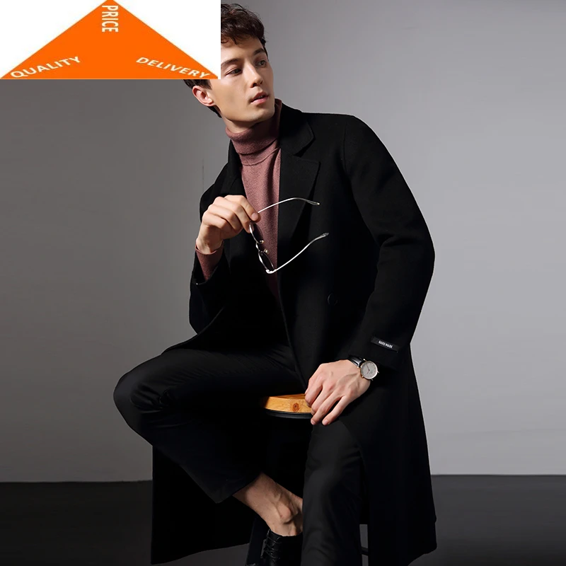 Мужское зимнее Брендовое пальто из 100% шерсти мужская одежда 2020 Корейская уличная