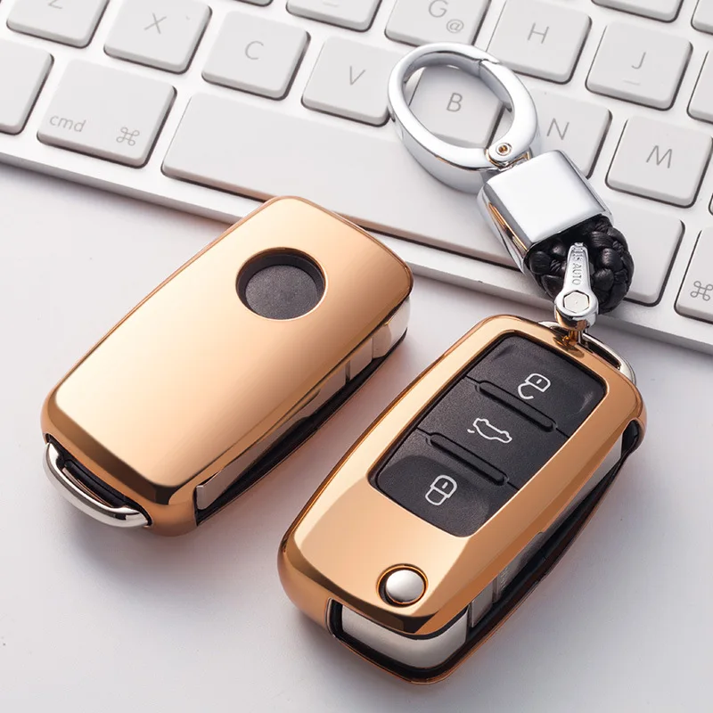 Мягкий TPU чехол для ключа для VW гольф Бора для GOLF, jetta, Polo GOLF Passat; Skoda Octavia A5 Fabia сиденье Ibiza Leon автомобиля защитная крышка