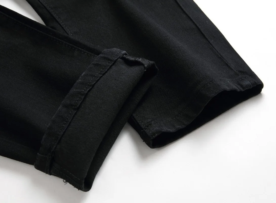 

21 spring and autumn new men's jeans pleated casual slim stretch pants mens jeans boyfriend jeans