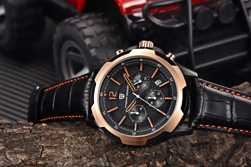 Известный бренд часы хронограф кварцевые мужские золотые нержавеющая сталь