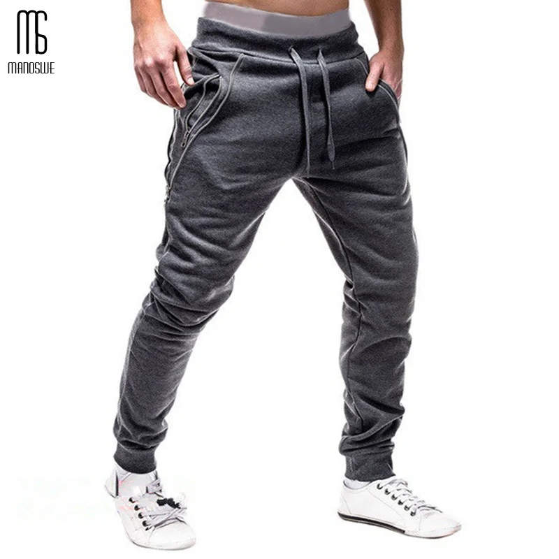 Мужские модные однотонные спортивные брюки Manoswe зимние теплые карандаш со