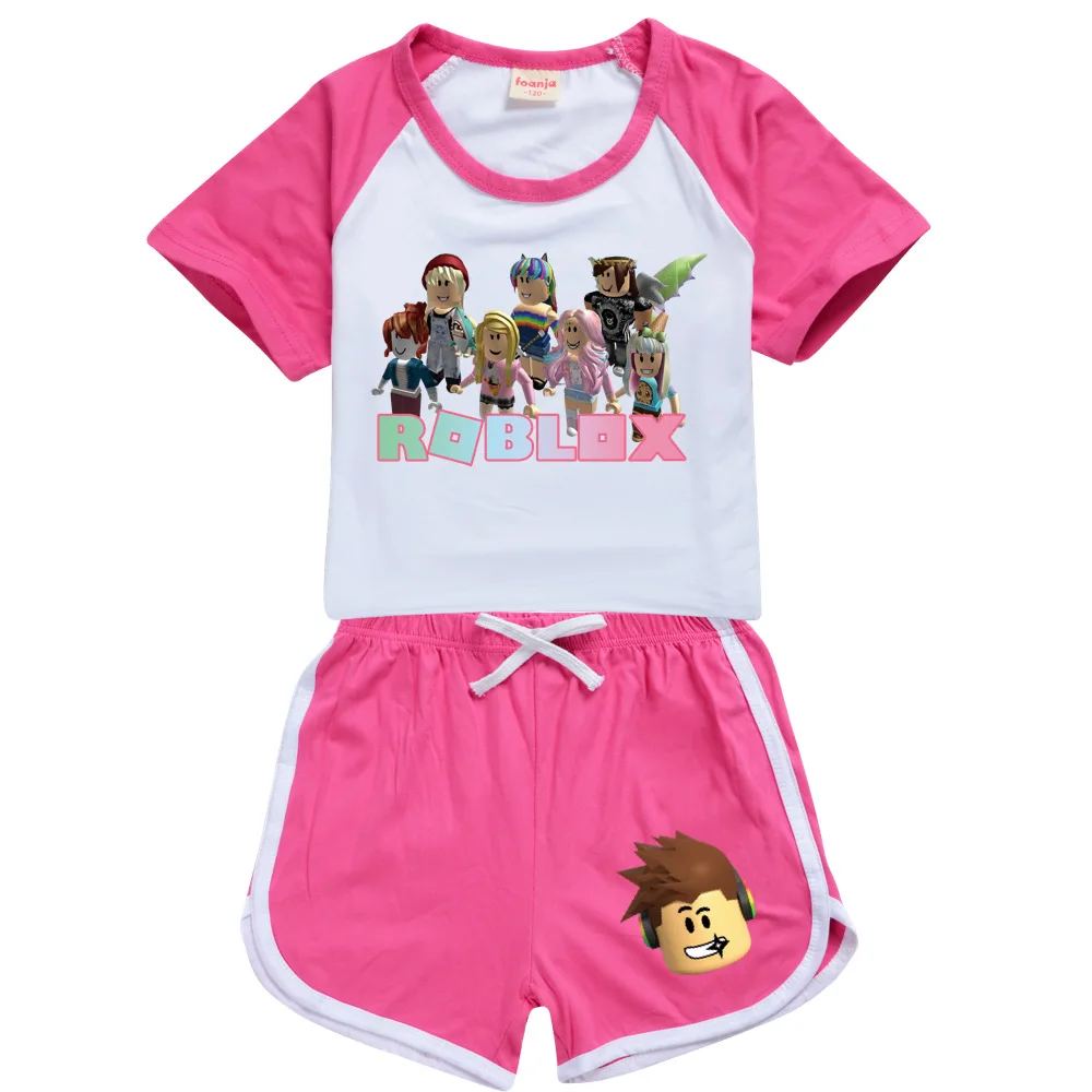Robloxing аниме одежда для маленьких мальчиков летние пижамы хлопковая футболка с