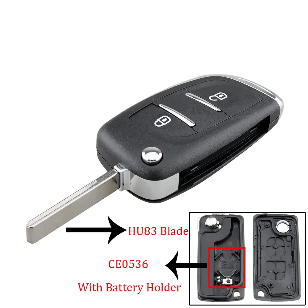 2 кнопки Автомобильный Брелок чехол Флип складной с дистанционным управлением