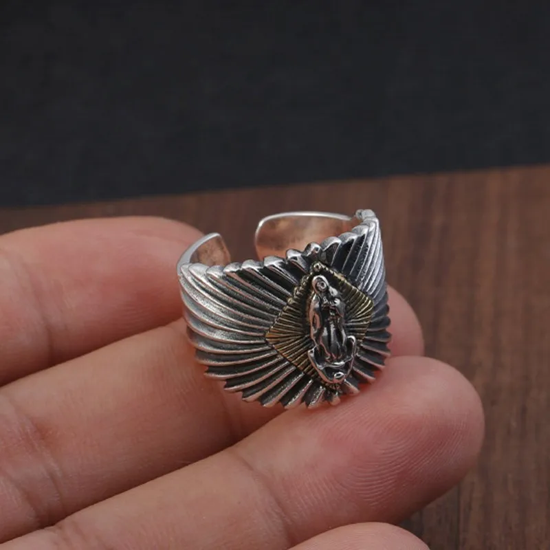 Новинка 100% винтажное уличное кольцо из чистого серебра 925 пробы для мужчин