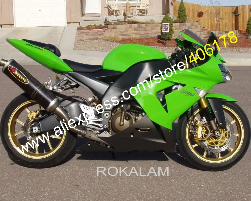 ZX-10R 04 05 04-05 обтекателей для Kawasaki Ninja ZX10R 2004 2005 зеленый дорожный спортивный