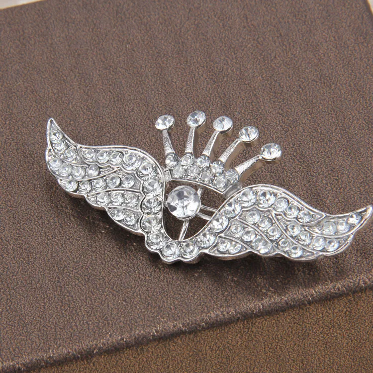 I Remiel Металлическая корона с крыльями ангела брошь для мужчин рубашка костюм