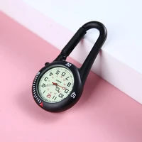 portable sport carabiner watch clock mini dial luminous hands quartz watches clip on belt pocket fob watch for hikers backpacker