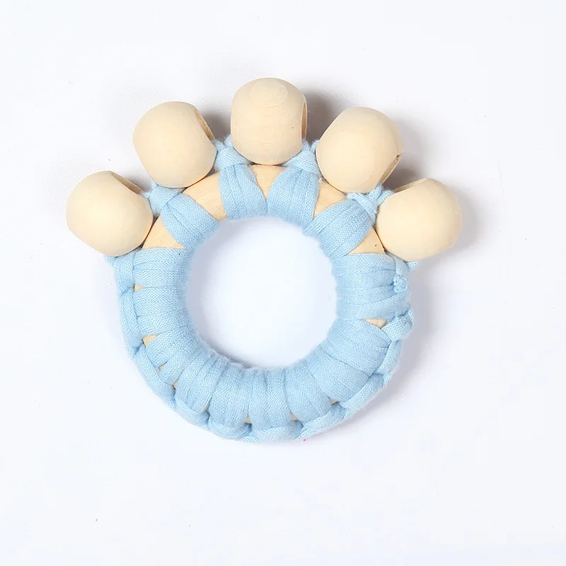 

Baby Toddlers Teeth Wooden Toys Crib Mobile Stroller Rattle Ring Teether For Kids Educational Hanging Nurse Accessories And Gift