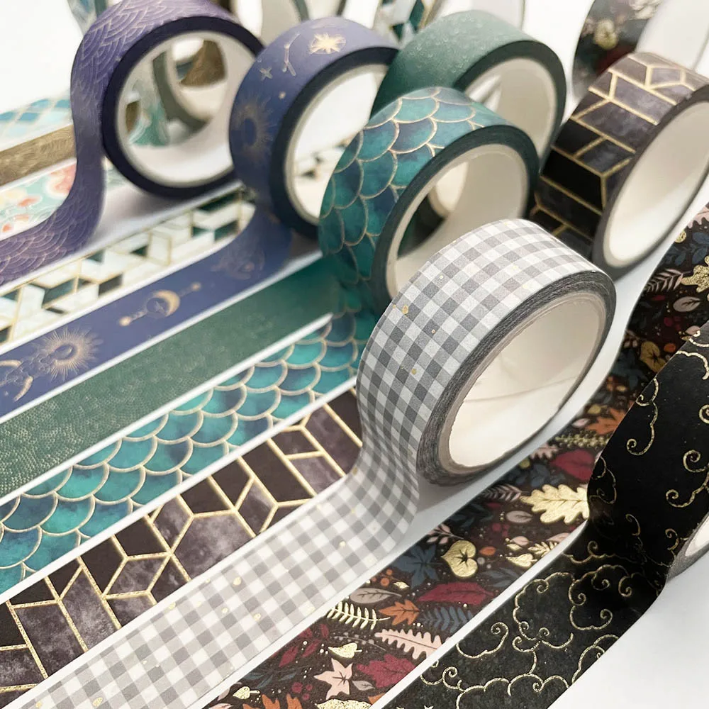 

7M Retro Gold Foil Washi Tape DIY Stationery Stickers Masking Tapes Diary Scrapbooking Decoration Office Supplies free shipping