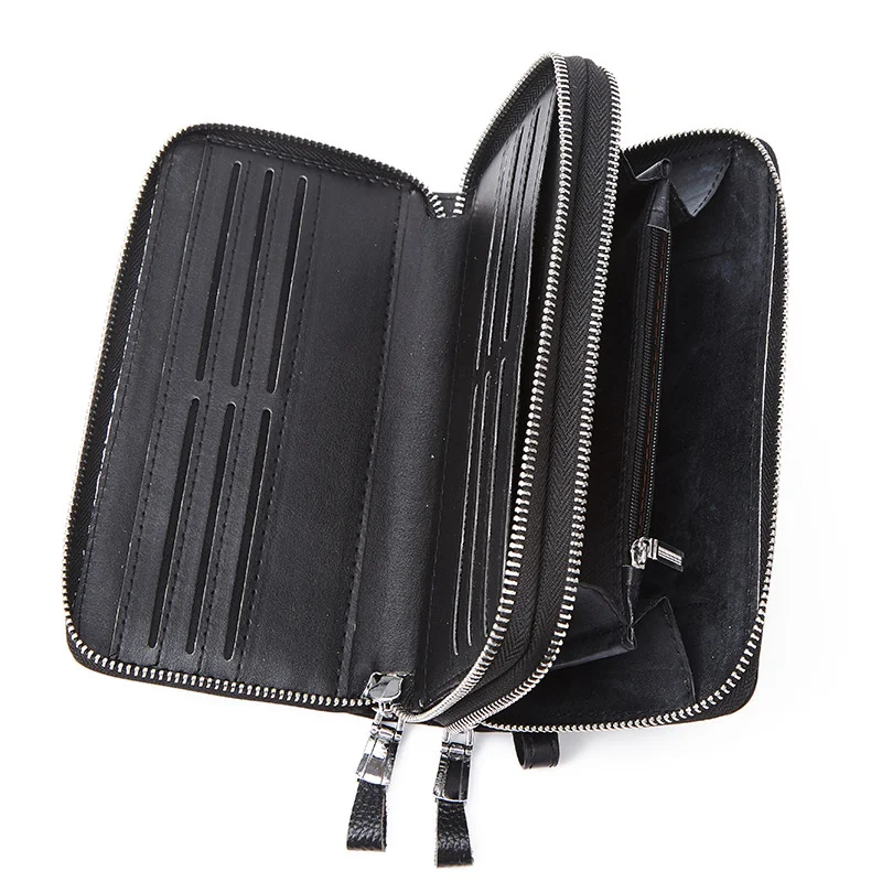 Мужской кошелек с крокодиловым узором клатч из натуральной кожи на двойной