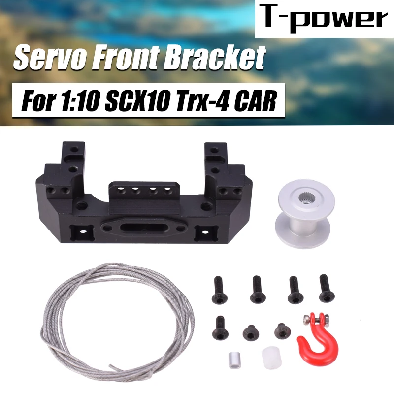 

T-power встроенный кронштейн для лебедки, набор сервоприводов, передний кронштейн для 1:10 SCX10 Trx-4 Traxxas4 25 зубьев, 360-градусный кронштейн