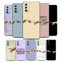michelangelo hands phone case for realme q2 i v13 15 5g c20 a 11 12 21 y 8 25 gt neo x7 pro gt soft silicone cover