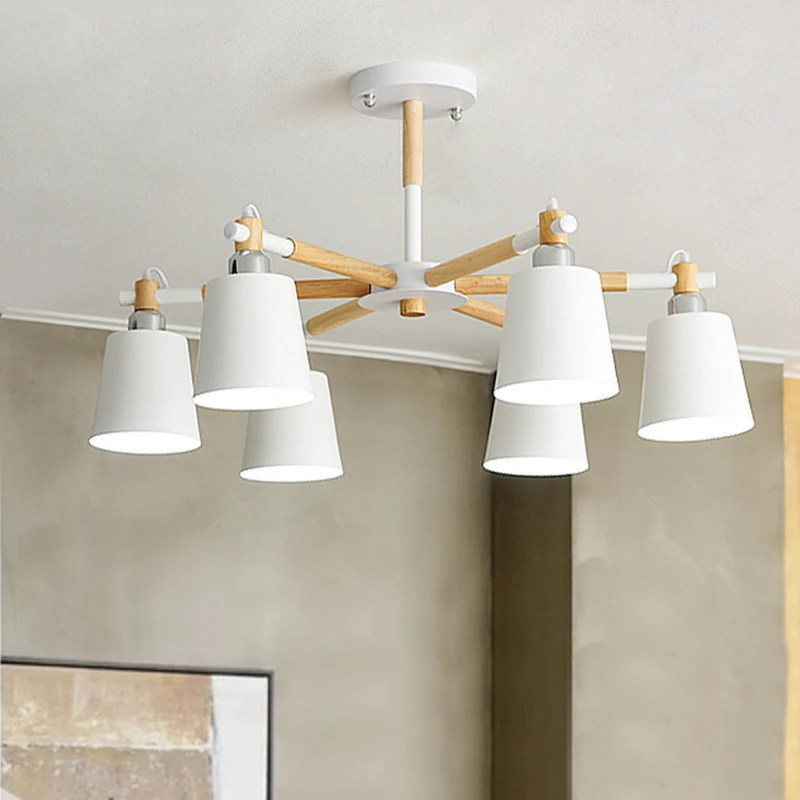 

Modern led chandelier Wood 3/6/8 Heads Black White tree branch chandelier office hanging Lamp living room bedroom decoration