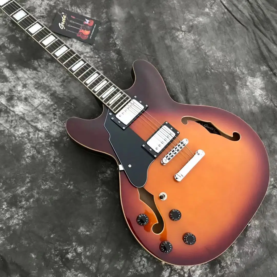 

free shipping grote lefty guitar left handed jazz electric guitar sunburst color jazzz guitars