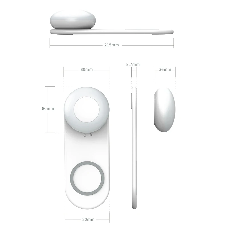 10w led desk lamp mobile phone wireless charging touch dimming separate magnetic sucker bedroom creative bedside lamp nightlight free global shipping