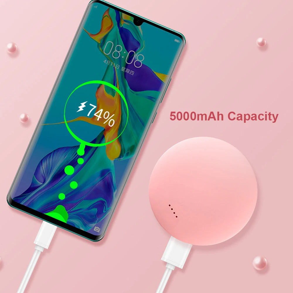 Карманный мини аккумулятор 2 в 1 3000 мАч Круглый USB перезаряжаемый электрический