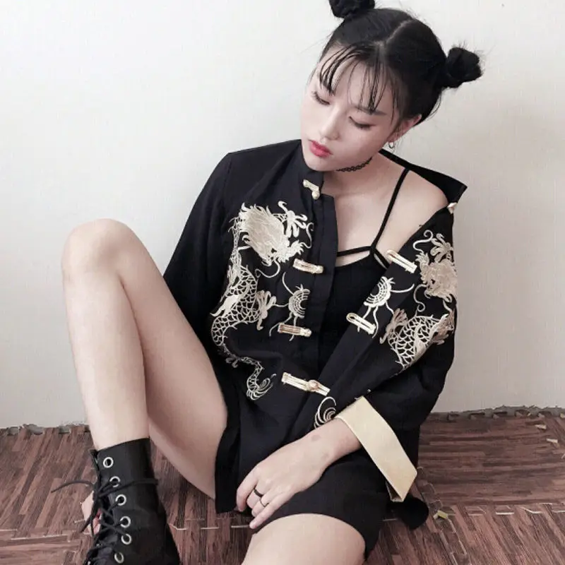 Женский Универсальный кардиган на заказ с вышивкой японское кимоно Свободное