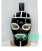 sexy lingerie design sexy products female women handmade unisex latex mask hair top tube hoods back zipper fetish plus size