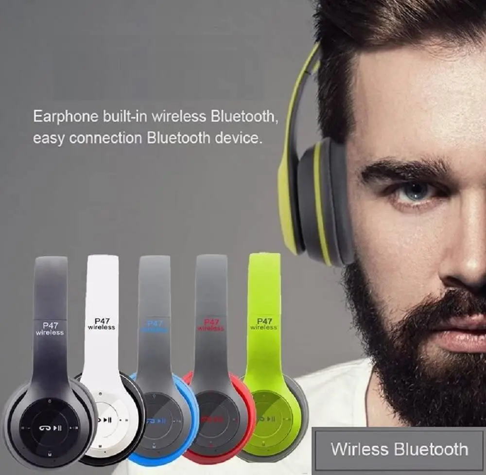 P47 Bluetooth складная гарнитура с микрофоном стерео наушники 3 5 мм аудио Поддержка FM