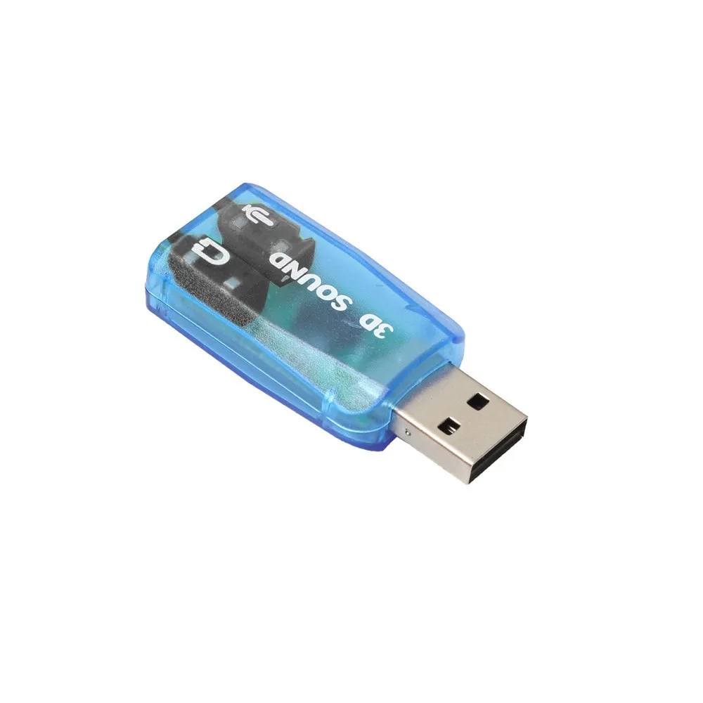 Горячая аудио адаптер 3D Звуковая карта 5,1 USB до 3,5 мм Микрофон Разъем для наушников стерео гарнитура 1 шт