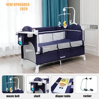 multifunctional baby bed bassinet bed to bed foldable newborn nursery center equiped with changing table music toy