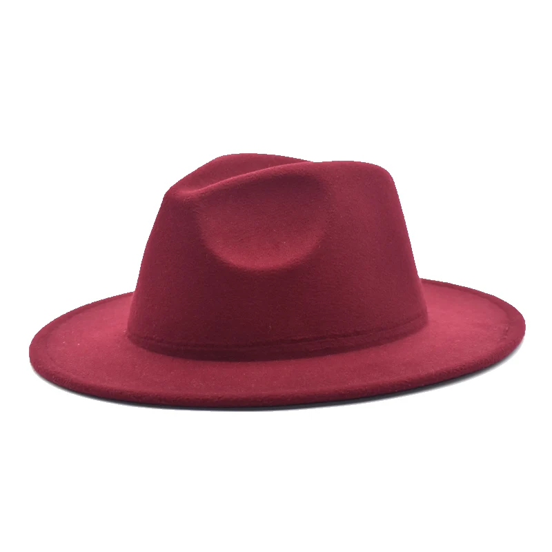 2020 New Fashion Ladies Fedora Hat Men's Fashion Jazz Hat Summer Spring Black Wool Blended Hat Outdoor Leisure Hat F64