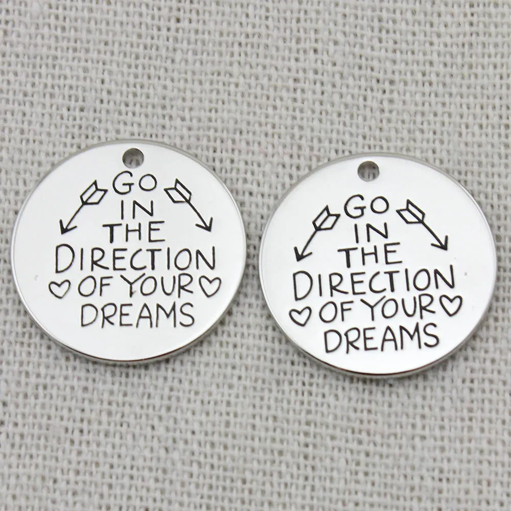 Ожерелье с подвеской GO IN THE DIRECTION OF YOUR DREAMS ювелирные изделия подарки сестре тренд