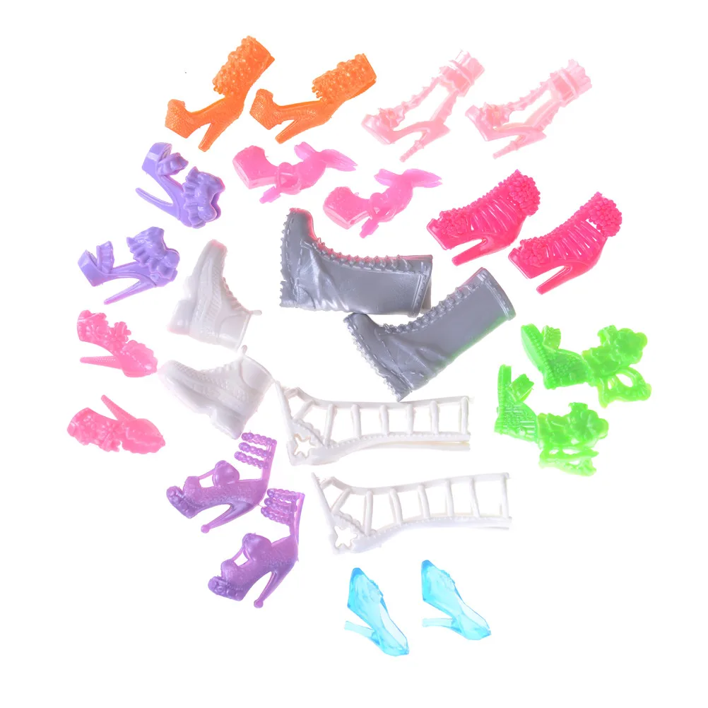 

12 pairs Fashion Cute Doll Shoes Colorful Assorted shoes for Doll with Different styles Baby Toy