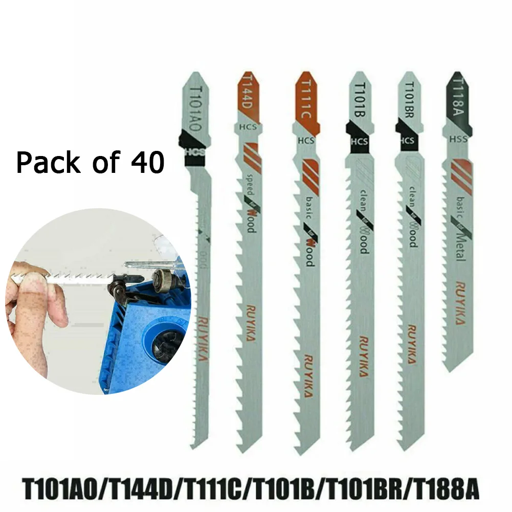 

Set Jig Saw Blades Metal Wood T-Shank 40PCS Jig Saw Jigsaw Blades Useful
