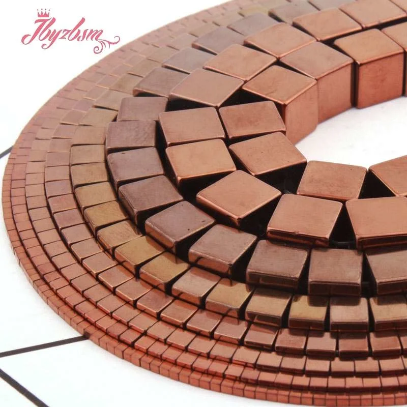 Гладкие Квадратные бусины 1 10 мм из гематита коричневого цвета натурального