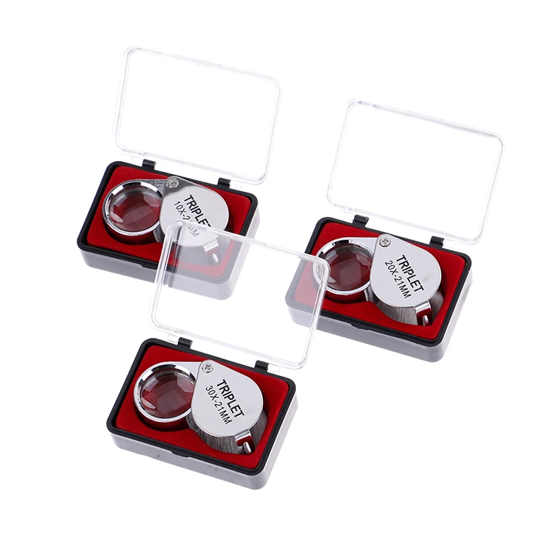 

Jewelers Eyes Optical Glass Loupe Magnifier Magnifying LED Light Mini Lupa Plastic Handheld Lens Loep Opvouwbaar