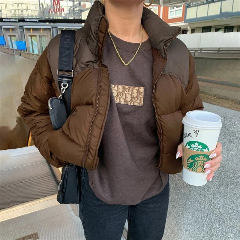 

Женское пальто в стиле пэчворк, теплая осенне-зимняя одежда, куртка с длинным рукавом, однотонные топы, кардиган на молнии, элегантная уличн...