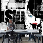 Настенные 3D-обои любого размера на заказ, модный черно-белый постер с френсками, настенные бумаги с абстрактным рисунком для ресторана, кафе, 3D наклейки