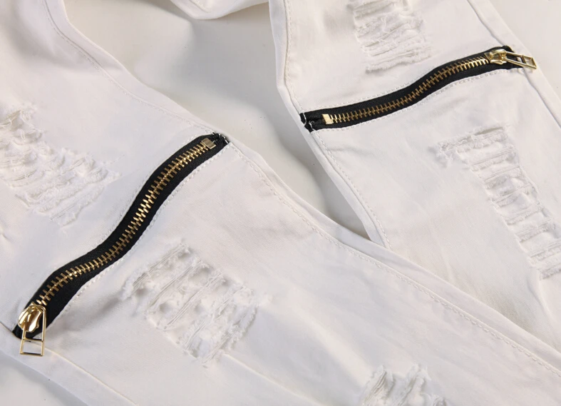 2021 мужские брюки с дырками слаксы до колена на молнии растяжка для ступней рваные