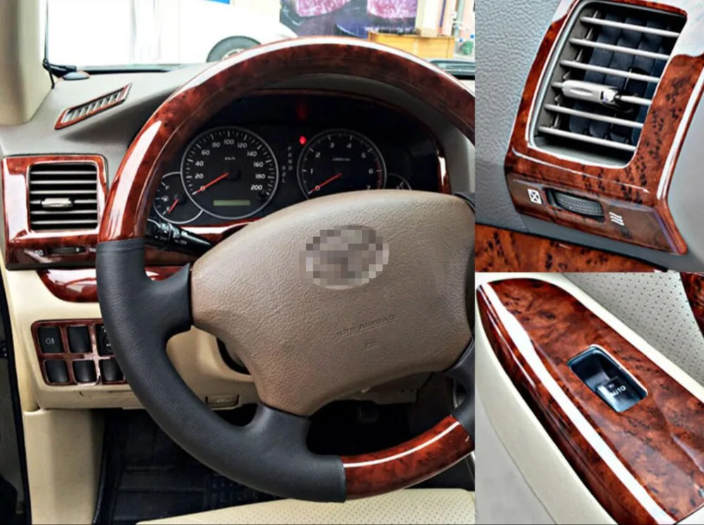 Для TOYOTA Prado 2003 2009 роскошная деревянная хромированная Автомобильная внутренняя