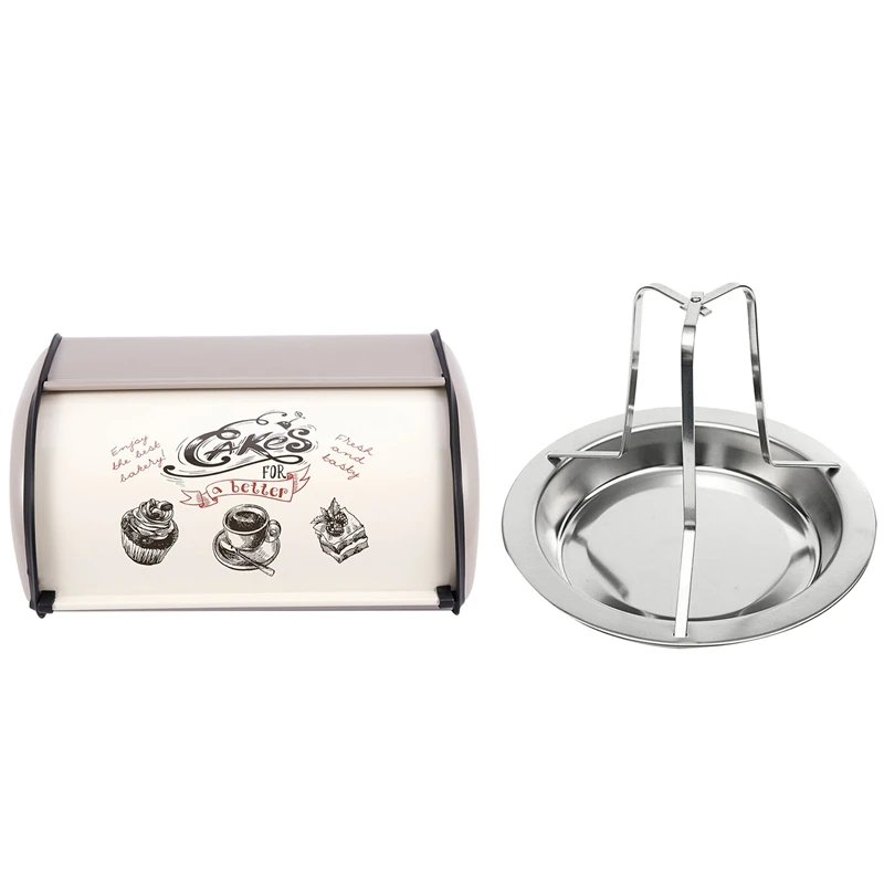 

Винтажный контейнер для хлеба, корзина для хранения, Железный контейнер для хлеба и закусок с подставкой для обжарки курицы, вертикальная п...