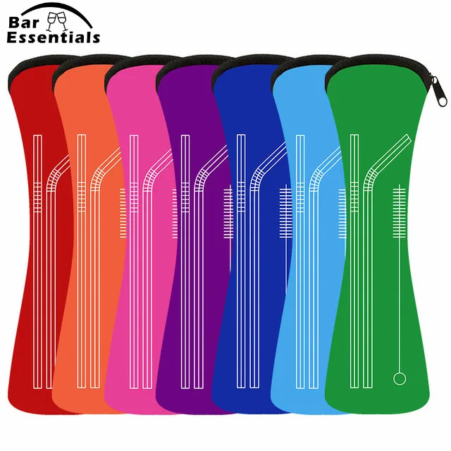 6 шт./компл. многоразовые трубочки из нержавеющей стали прямые изогнутые для