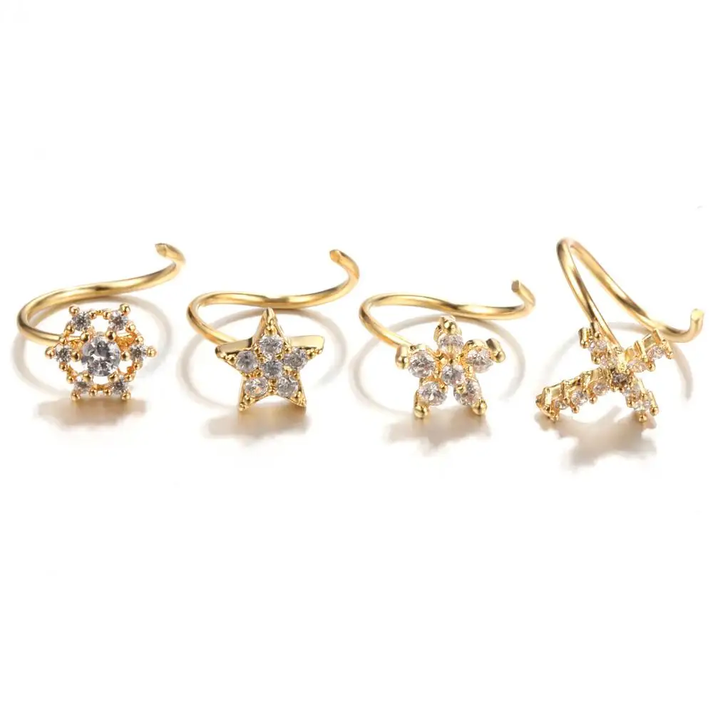 1 шт крест цветок сгибаемый пирсинг уха Tragus серьги Надеваемые На ушной хрящ нос