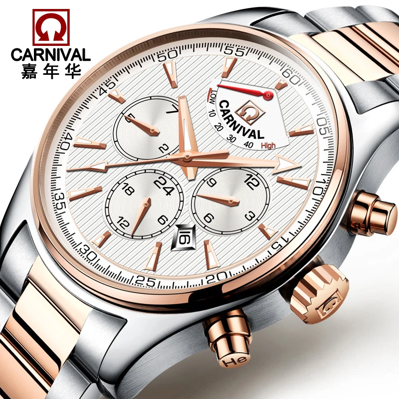 

Switzerland Carnival Brand Luxury Men Watches Japan MIYOTA Automatic Mechanical Man Watch Waterproof Multifunction Clock C8689-3