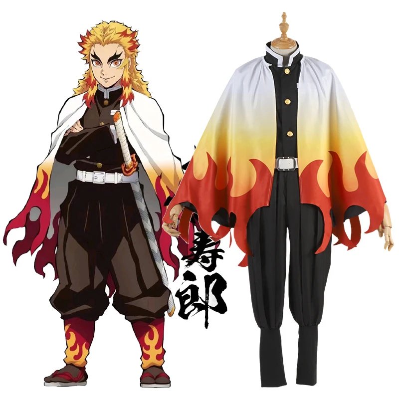 Demon Slayer: Kimetsu no Yaiba Косплей Rengoku Kyoujurou Tsuyuri Kanawo Iguro Obanai кимоно Униформа вечеринка в стиле Хэллоуин костюм набор