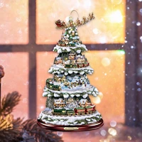 christmas tree rotating sculpture train decorations paste window paste stickers pegatinas christmas decorations for home