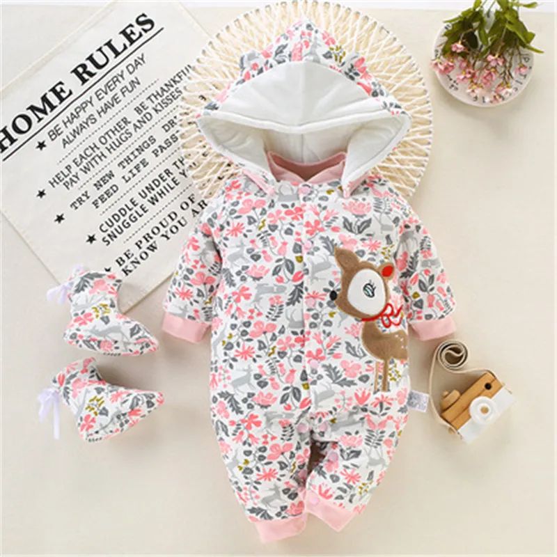 Комбинезон детский зимний для мальчиков и девочек утепленная хлопковая одежда