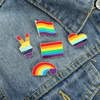 lovely rainbow homosexual pins brooch lapel badges men women fashion jewelry gifts collar hat charm accessories