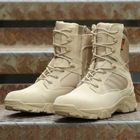 men outdoor military tactical boots breathable leather anti collision waterproof non slip shoes climbing training combat boots