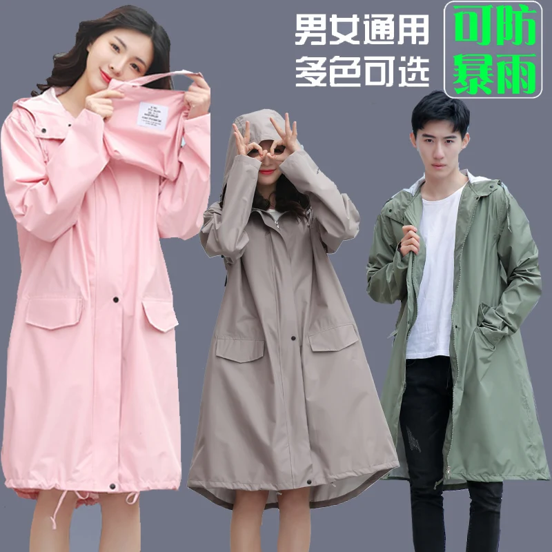 Women's Adult Fashion Hiking Long Poncho Plus Men's Lightweight Cute Whole Body Waterproof Trench Coat Rain Coat