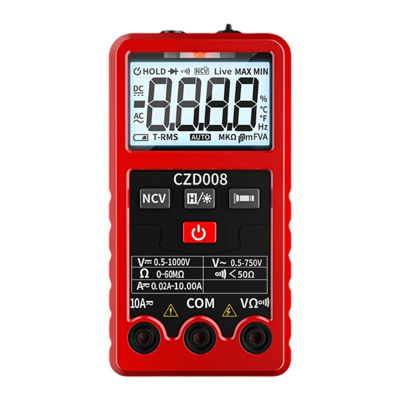 

C5AC Digital Multimeter TRMS Auto-Ranging Measures Voltage Current Capacitance NCV Meter with Flashlight ON & OFF Buzzer