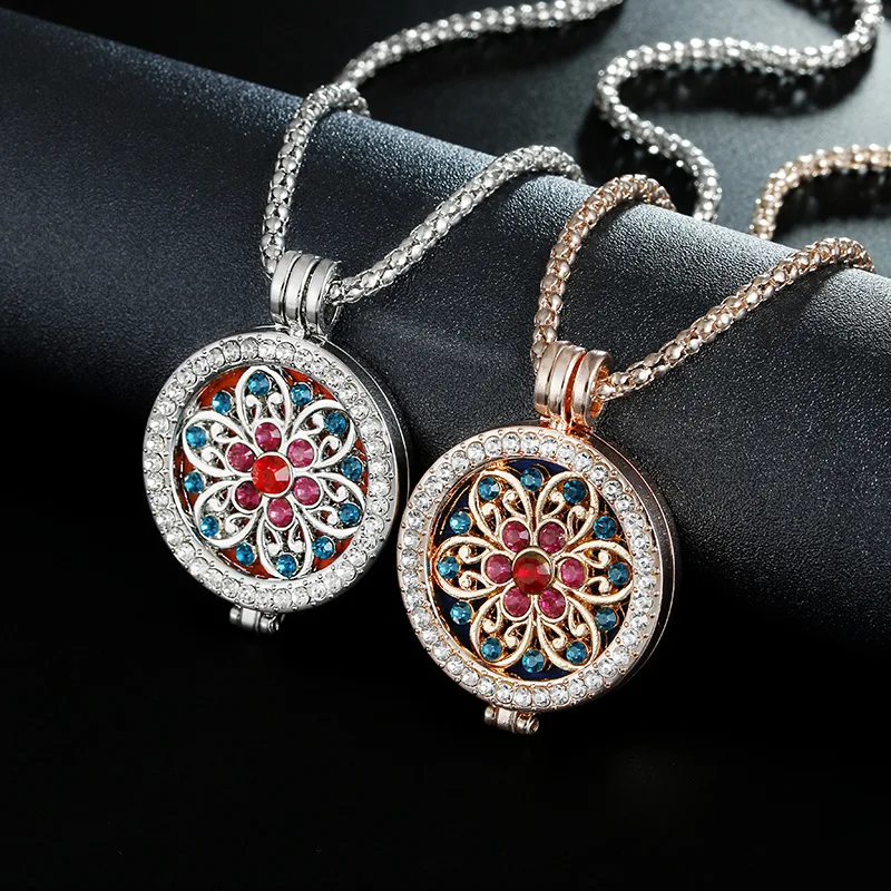 Ожерелье с подвеской в виде цветка кристаллами 35 мм|Ожерелья подвеской| |